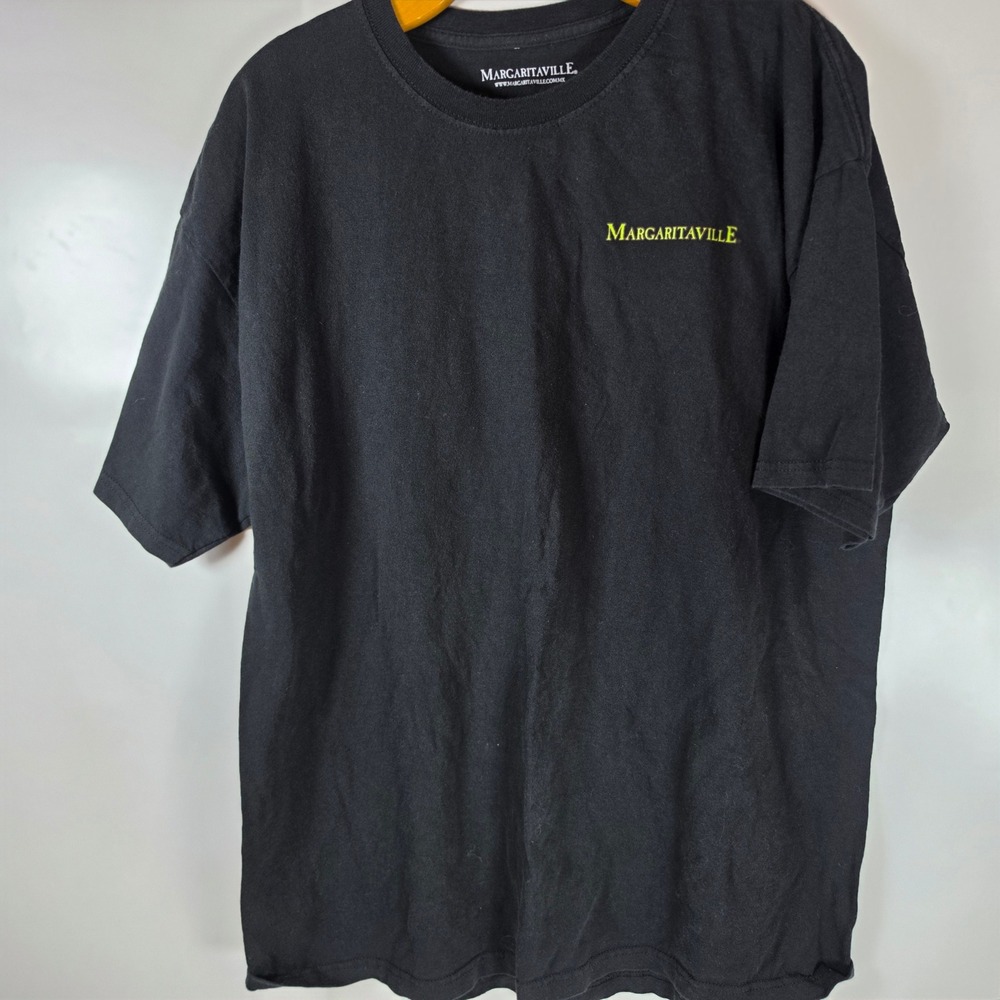 Margaritaville T Shirt Mens XL Black Come Monday Cozumel Graphic Spell Out Logo
